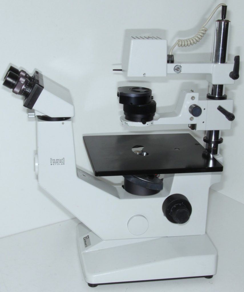 Hund Wetzlar „Wilovert S“ inverses Mikroskop mit Phasenkontrast Optik